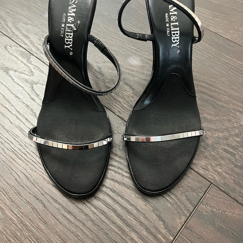 Sam & Libby High Heel Strappy Black Sandals size 38 (7.5)